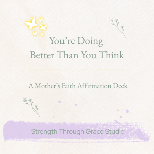 “You’re Doing Better Than You Think” Printable Mom Affirmation Cards | Faith-Based Encouragement | Christian Motherhood Wall Decor | Instant Download